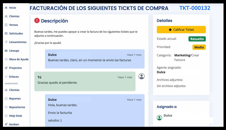 Información de tickets